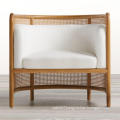 Modern Fields Cane Back White Accent Chair